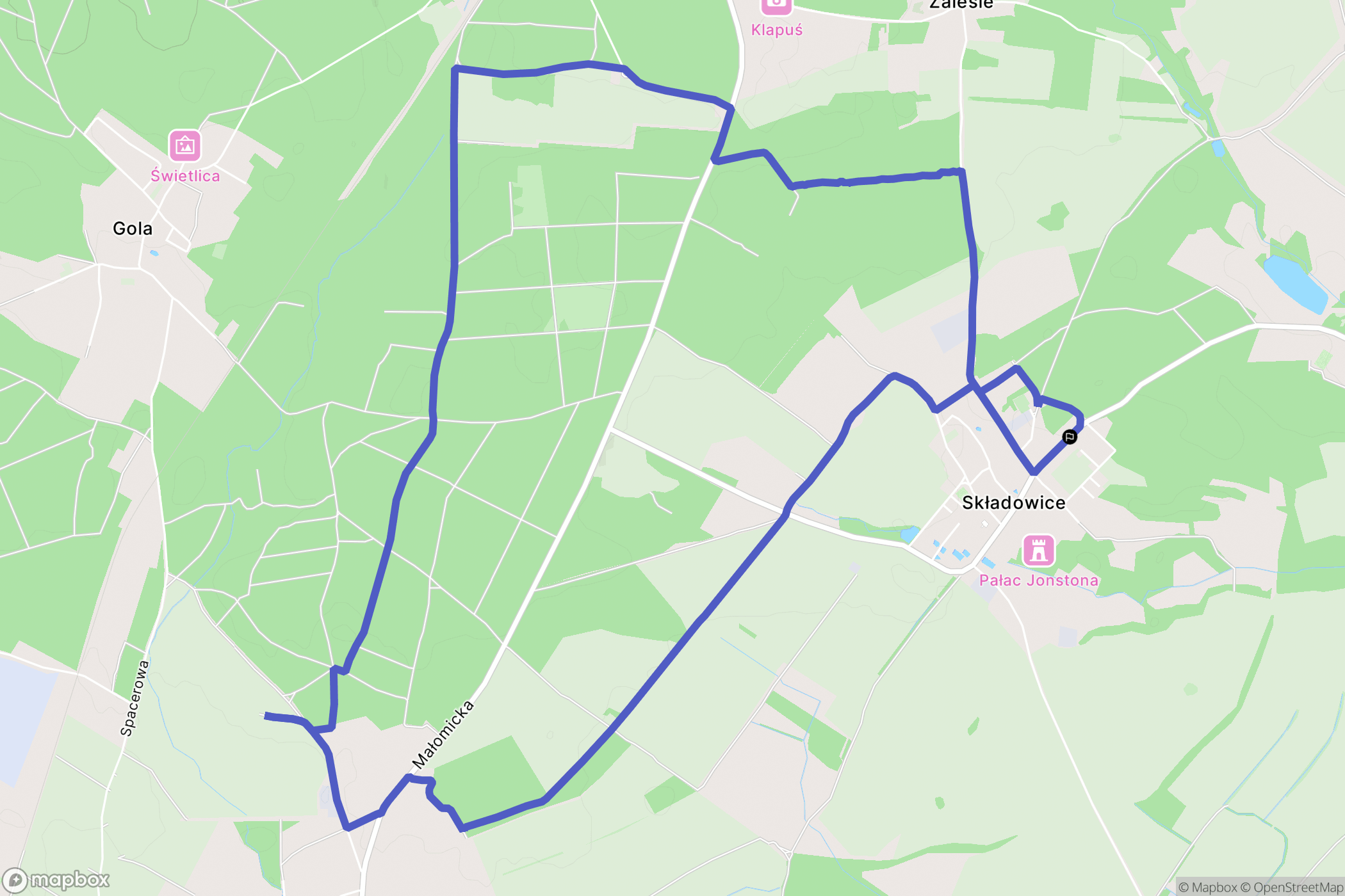 Składowice: mapa trasy - Poland