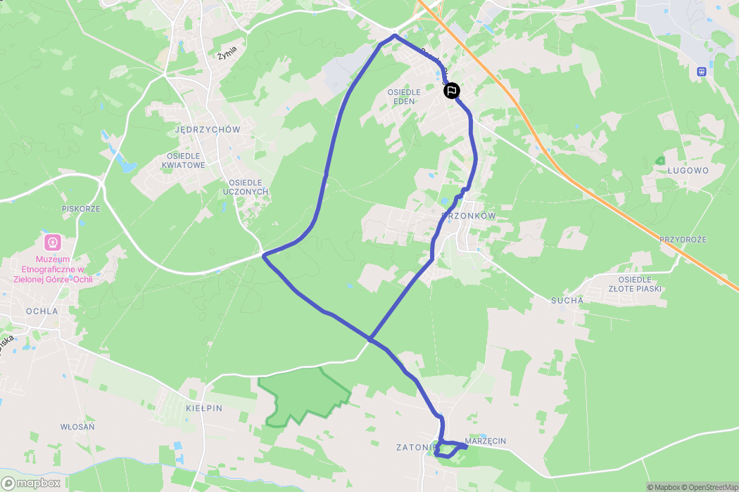 Zielona Góra: mapa trasy - Poland