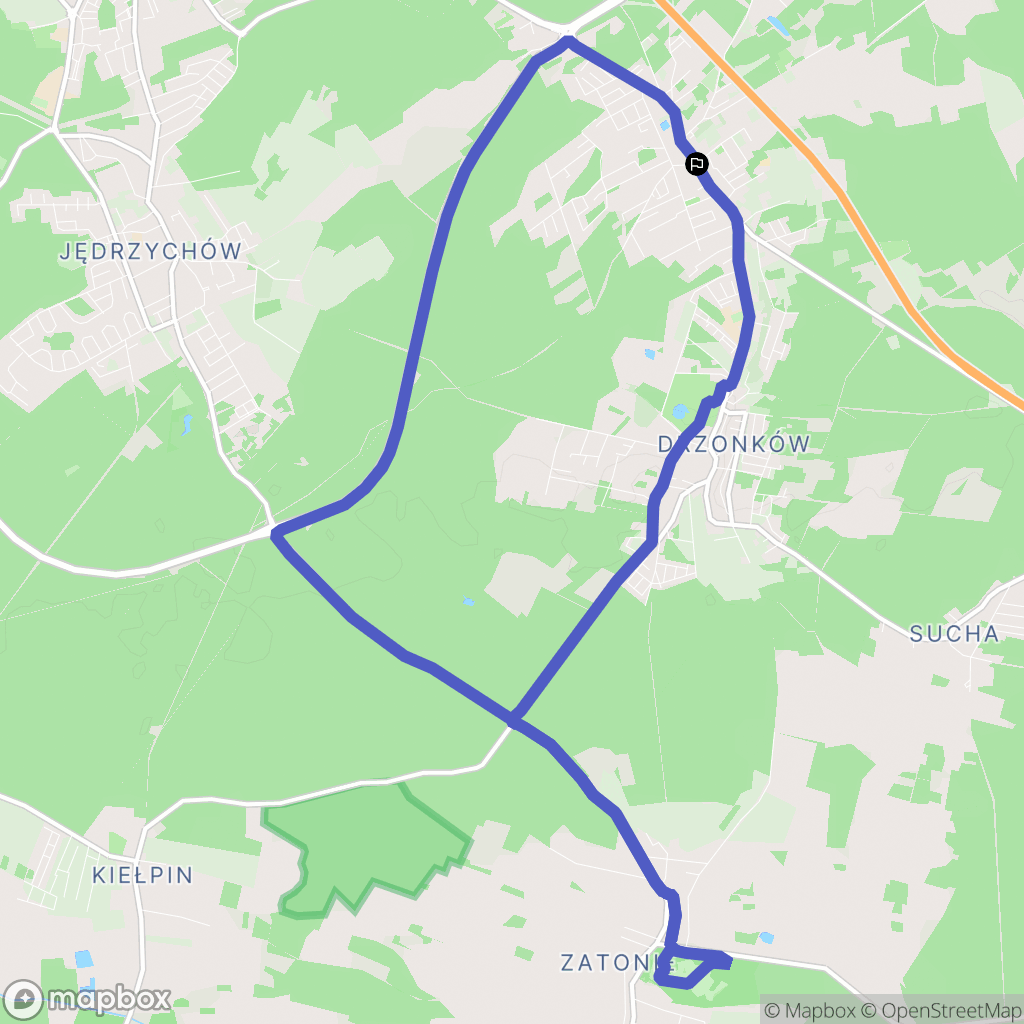 Zielona Góra: mapa trasy - Poland