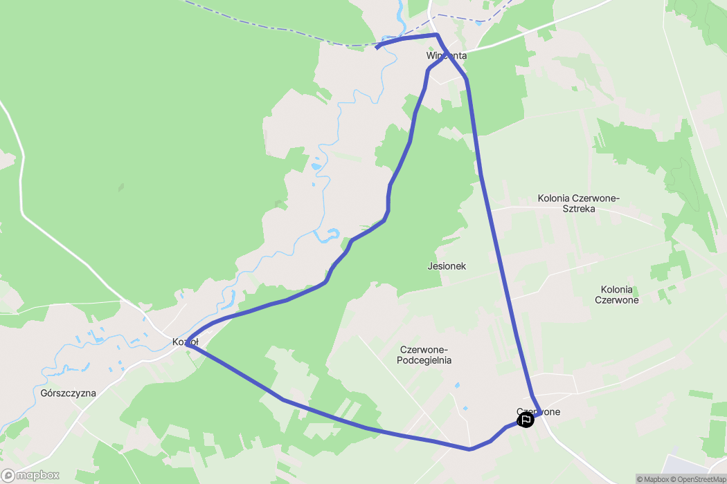 Czerwone: mapa trasy - Poland