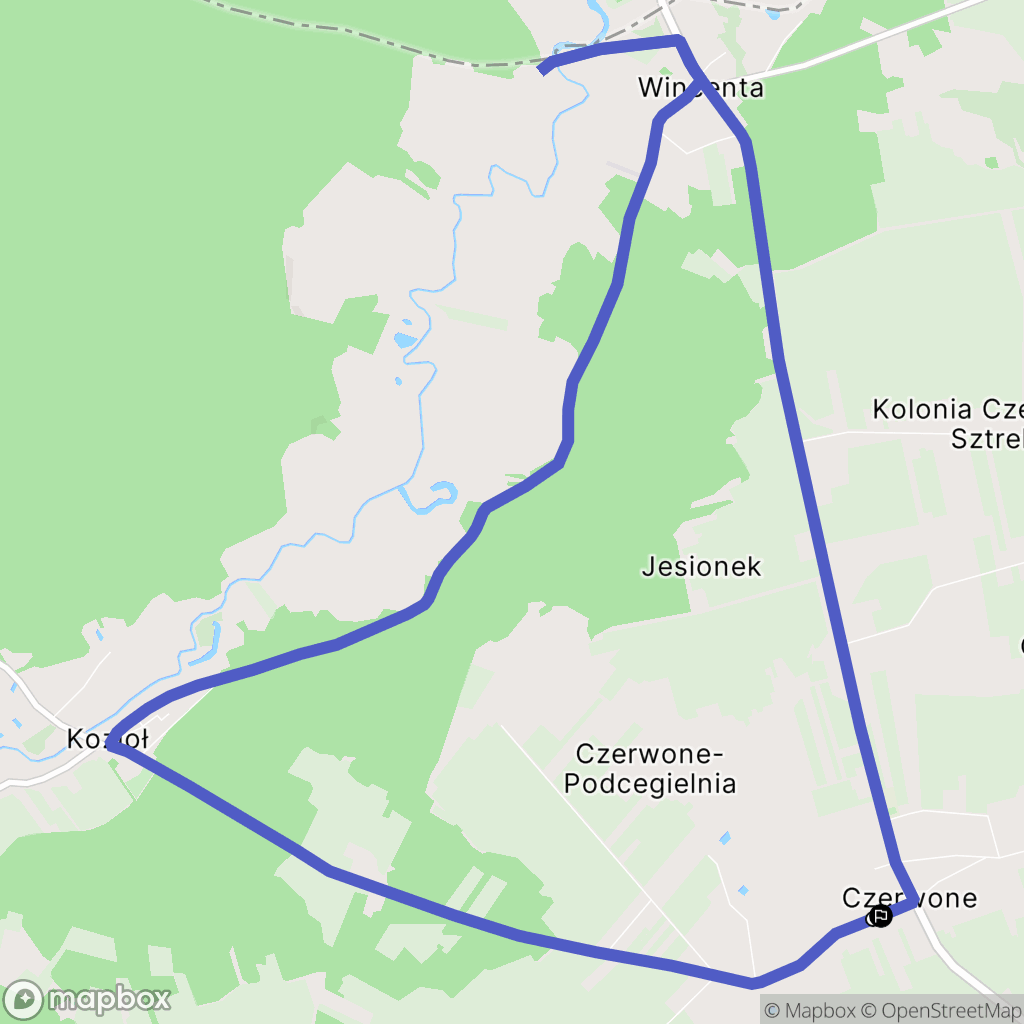 Czerwone: mapa trasy - Poland