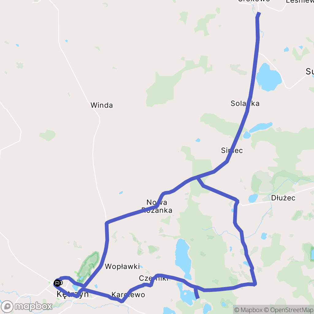 Kętrzyn: mapa trasy - Poland
