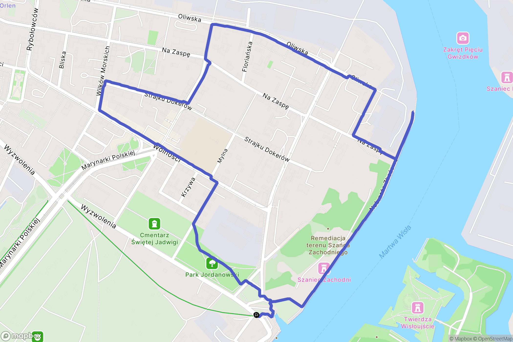 Gdańsk: mapa trasy - Poland