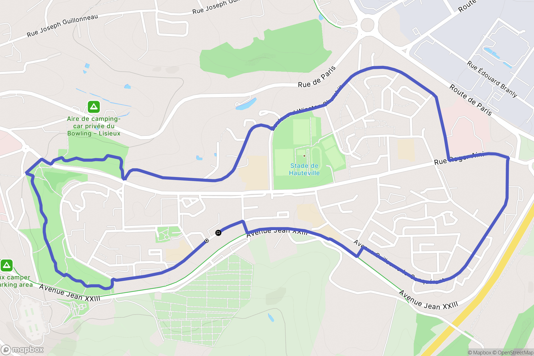 Lisieux : carte du parcours de randonnée - France