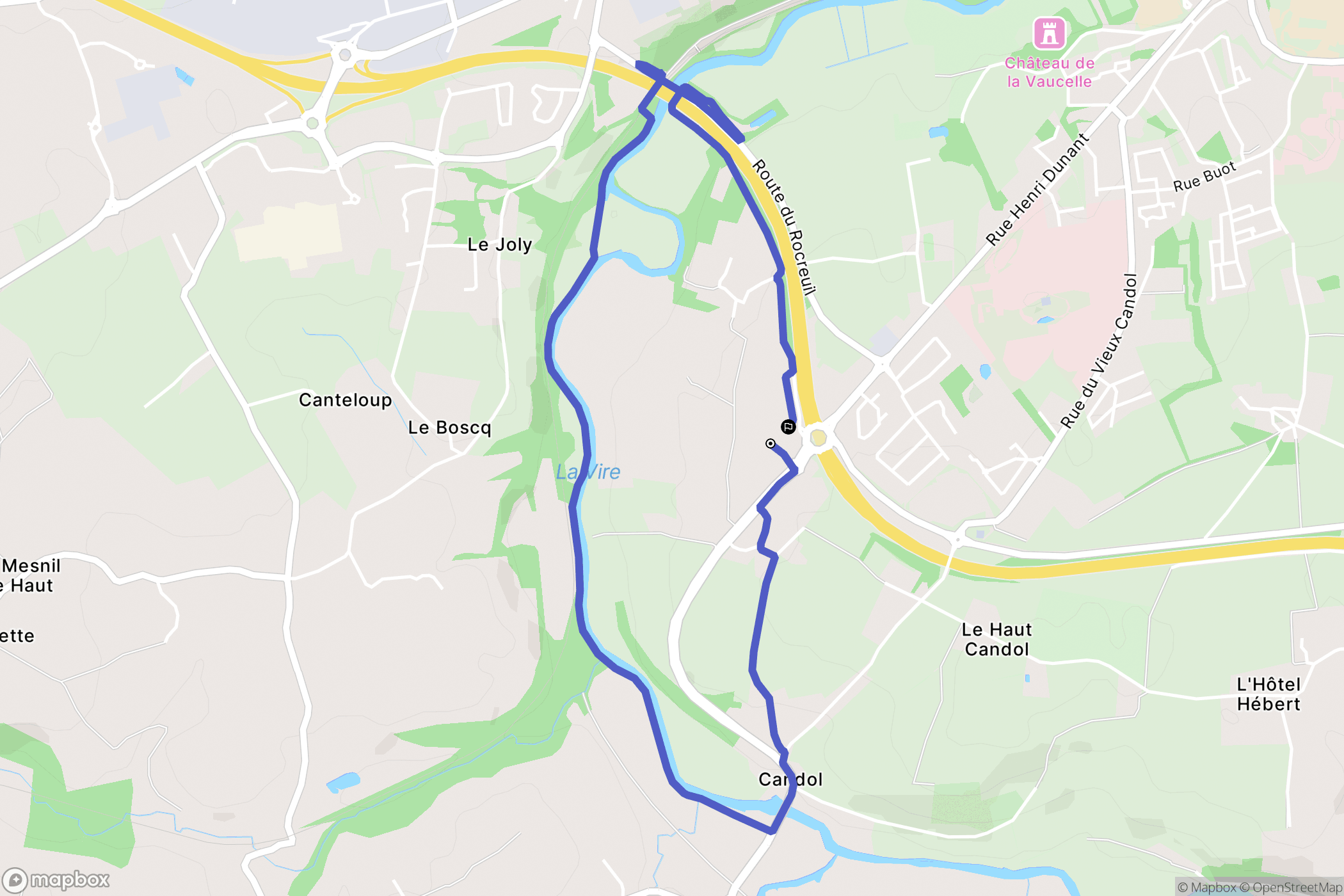 Saint-Lô : carte du parcours de randonnée - France