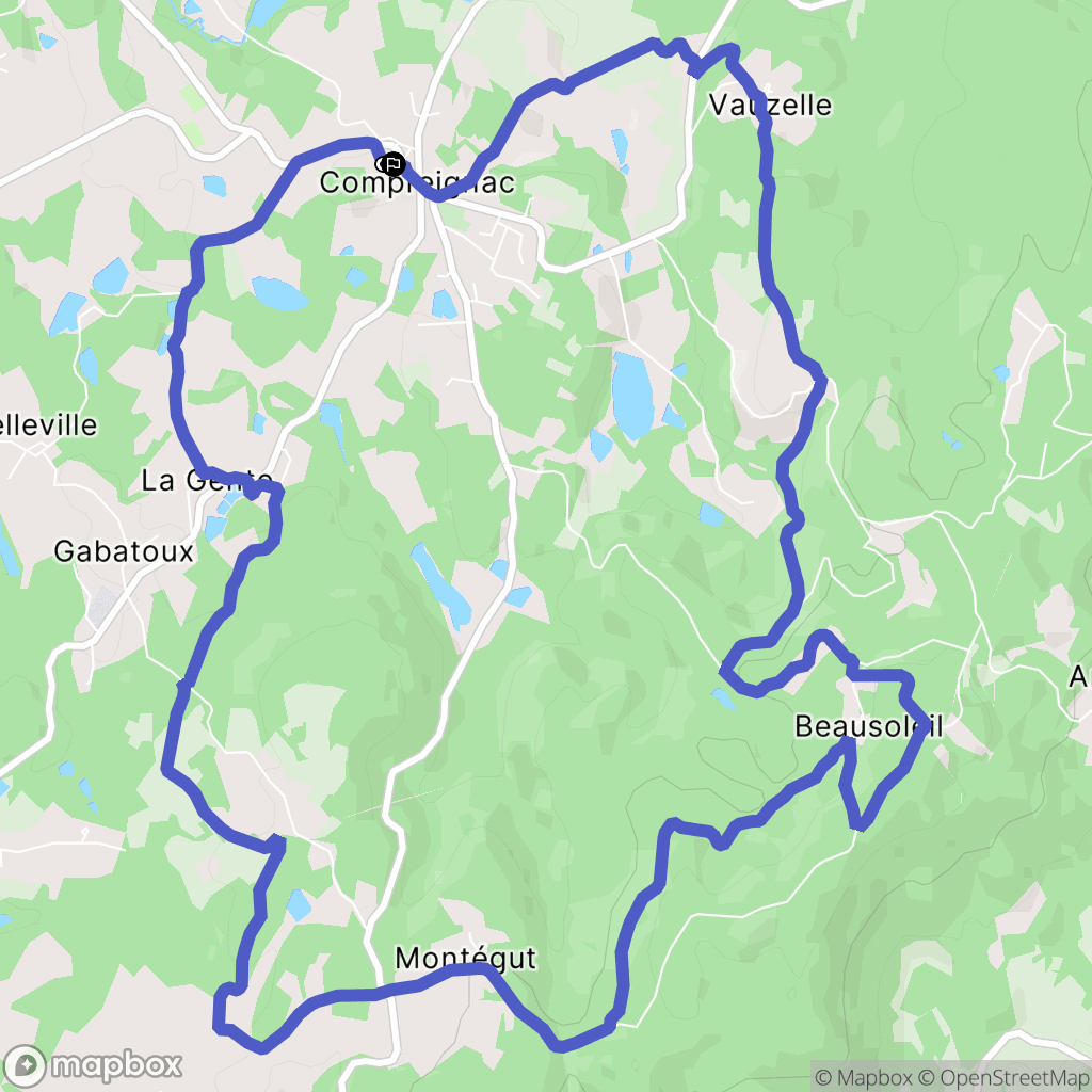 Compreignac : carte du parcours de randonnée - France