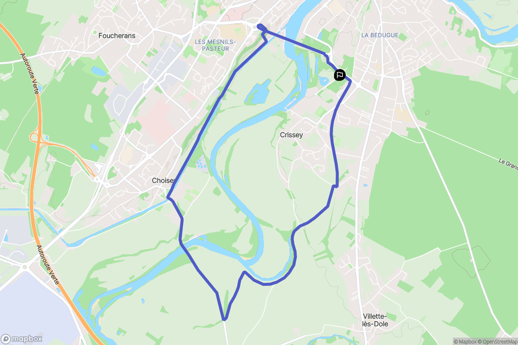 Dole : carte du parcours de randonnée - France