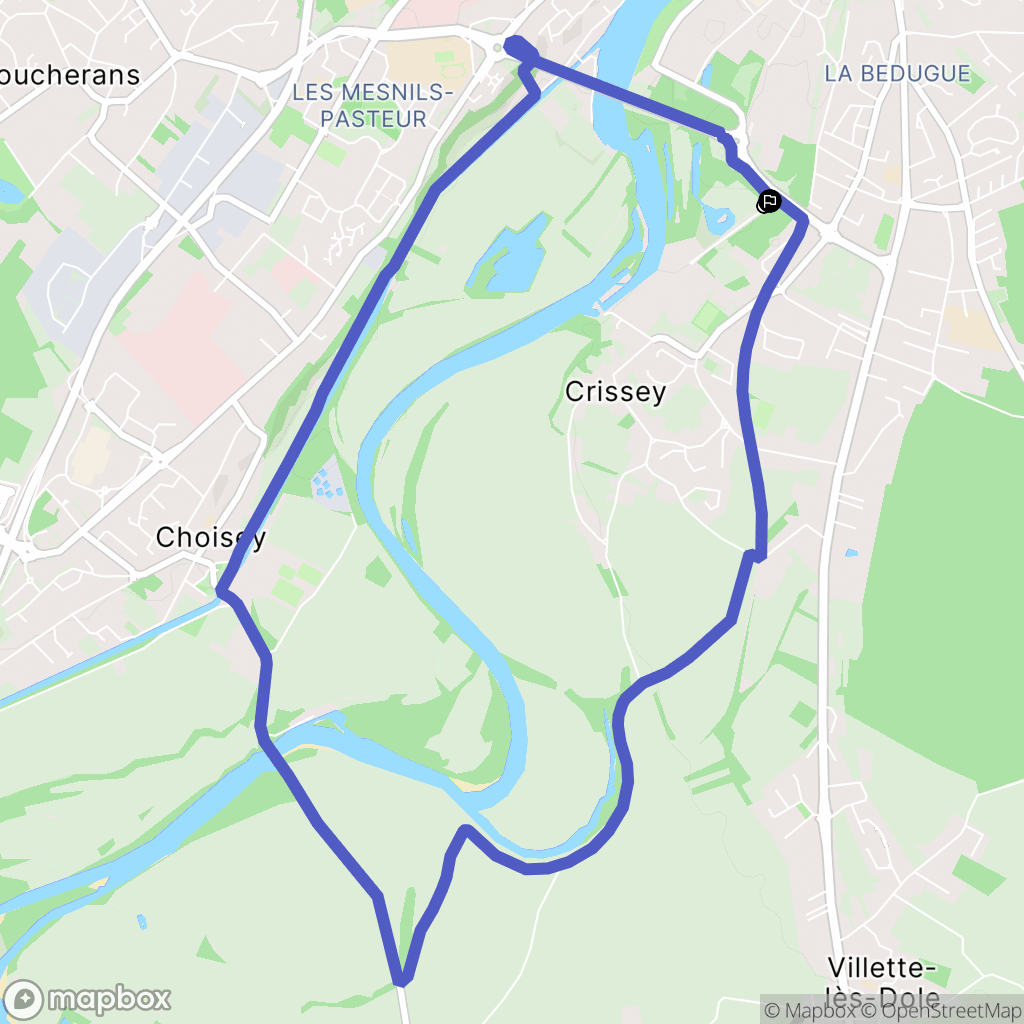 Dole : carte du parcours de randonnée - France