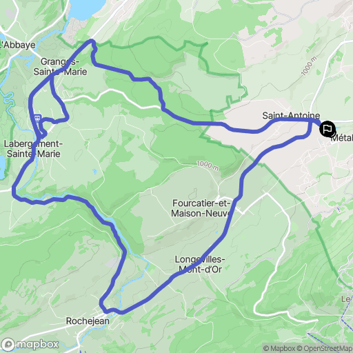 Métabief : carte du parcours de randonnée - France