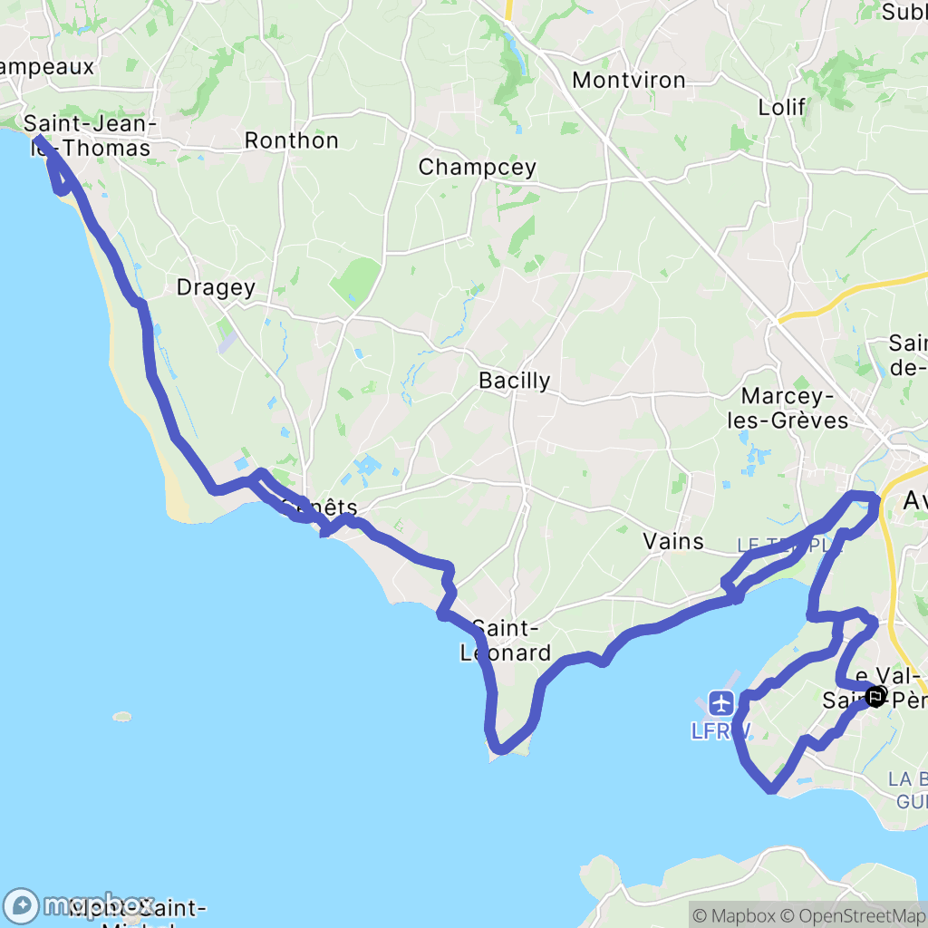 Le Val-Saint-Père : carte du parcours de randonnée - France