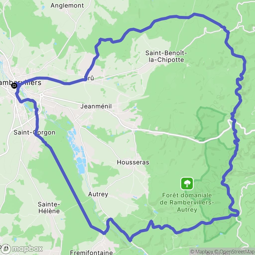 Rambervillers : carte du parcours de randonnée - France
