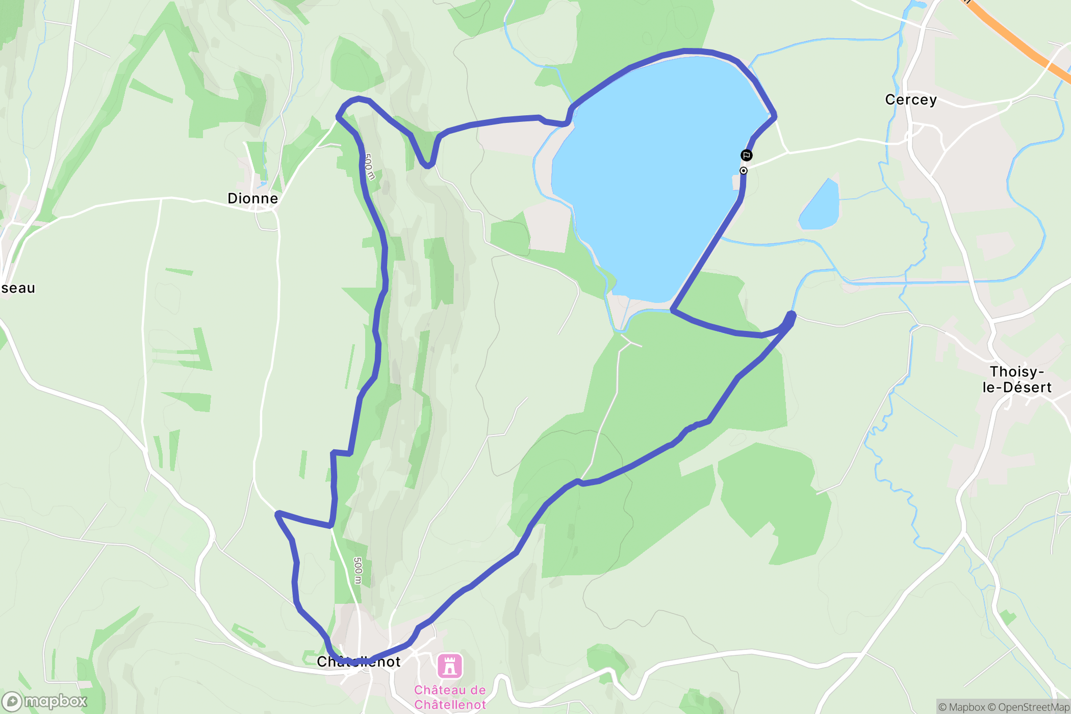 Thoisy-le-Désert : carte du parcours de randonnée - France