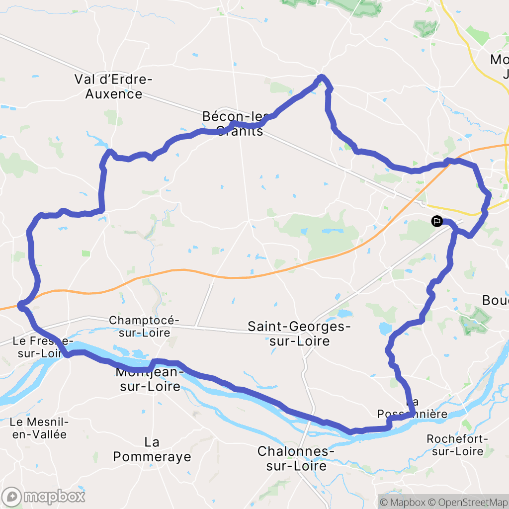 Saint-Léger-de-Linières : carte du parcours de randonnée - France