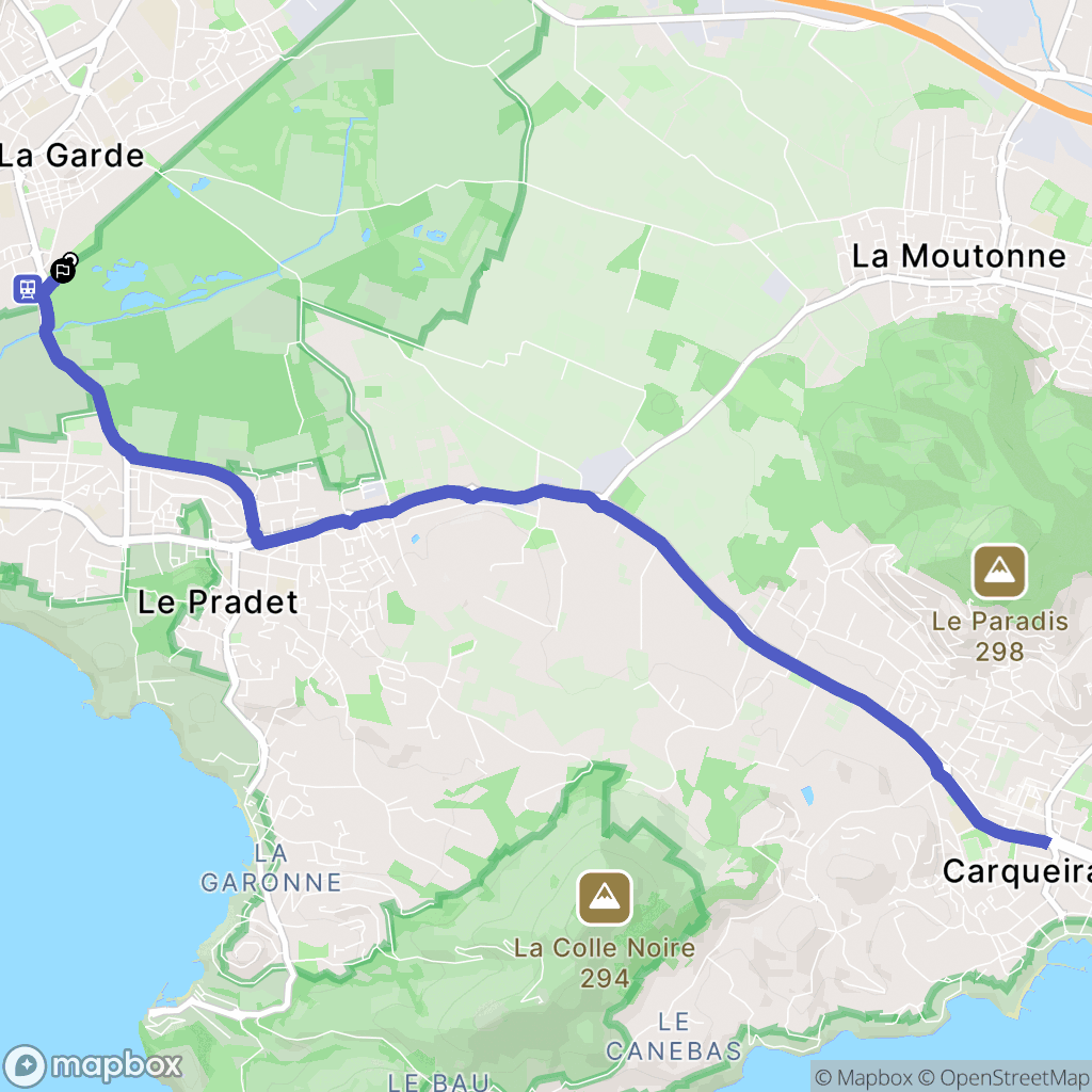 La Garde : carte du parcours de randonnée - France