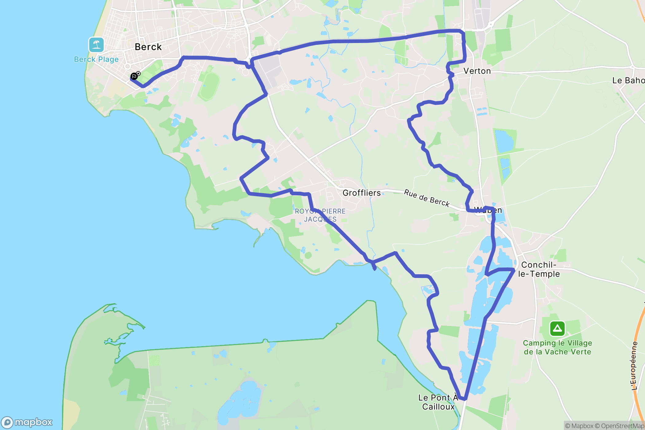 Berck : carte du parcours de randonnée - France