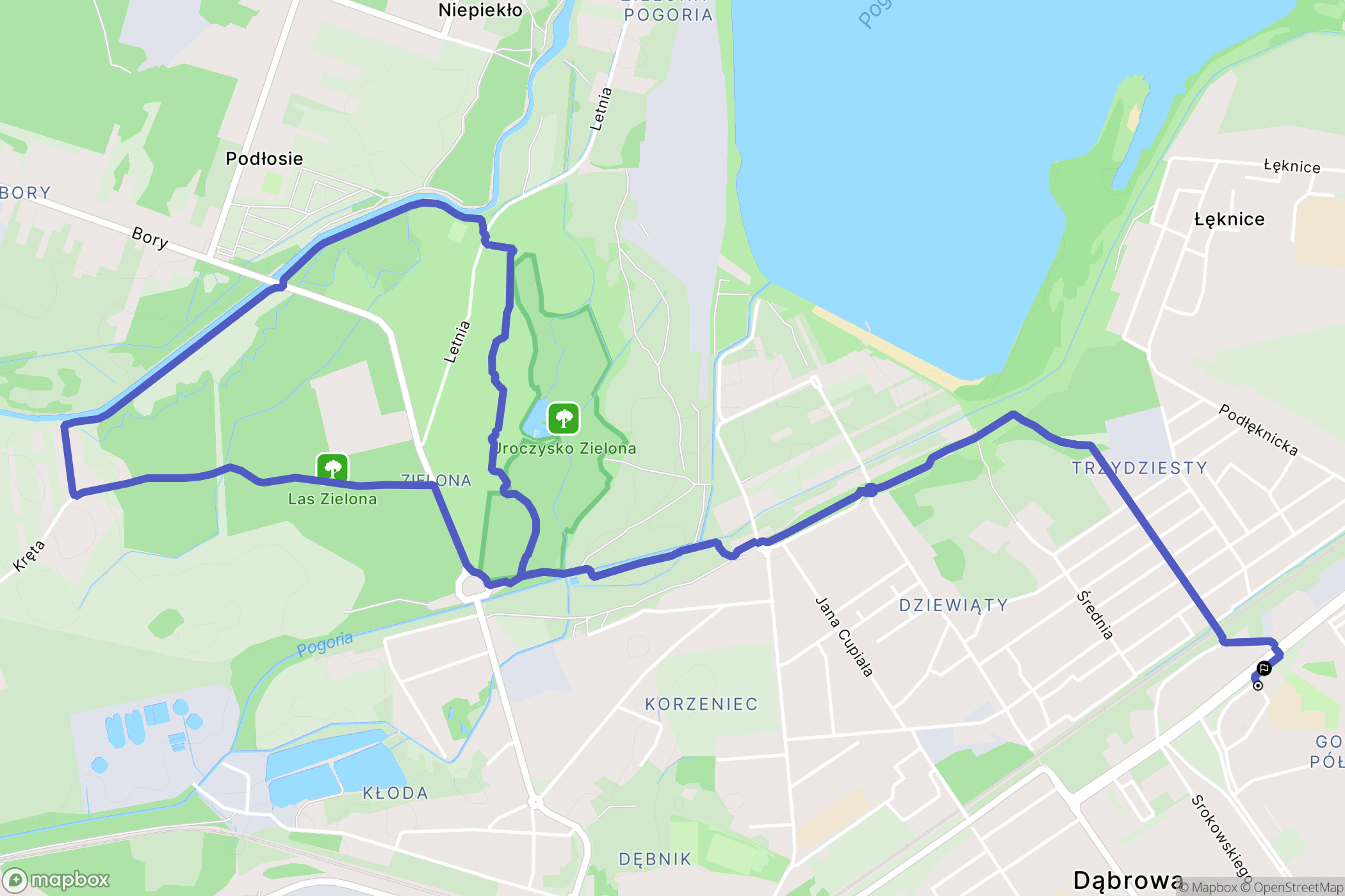 Dąbrowa Górnicza: mapa trasy - Poland
