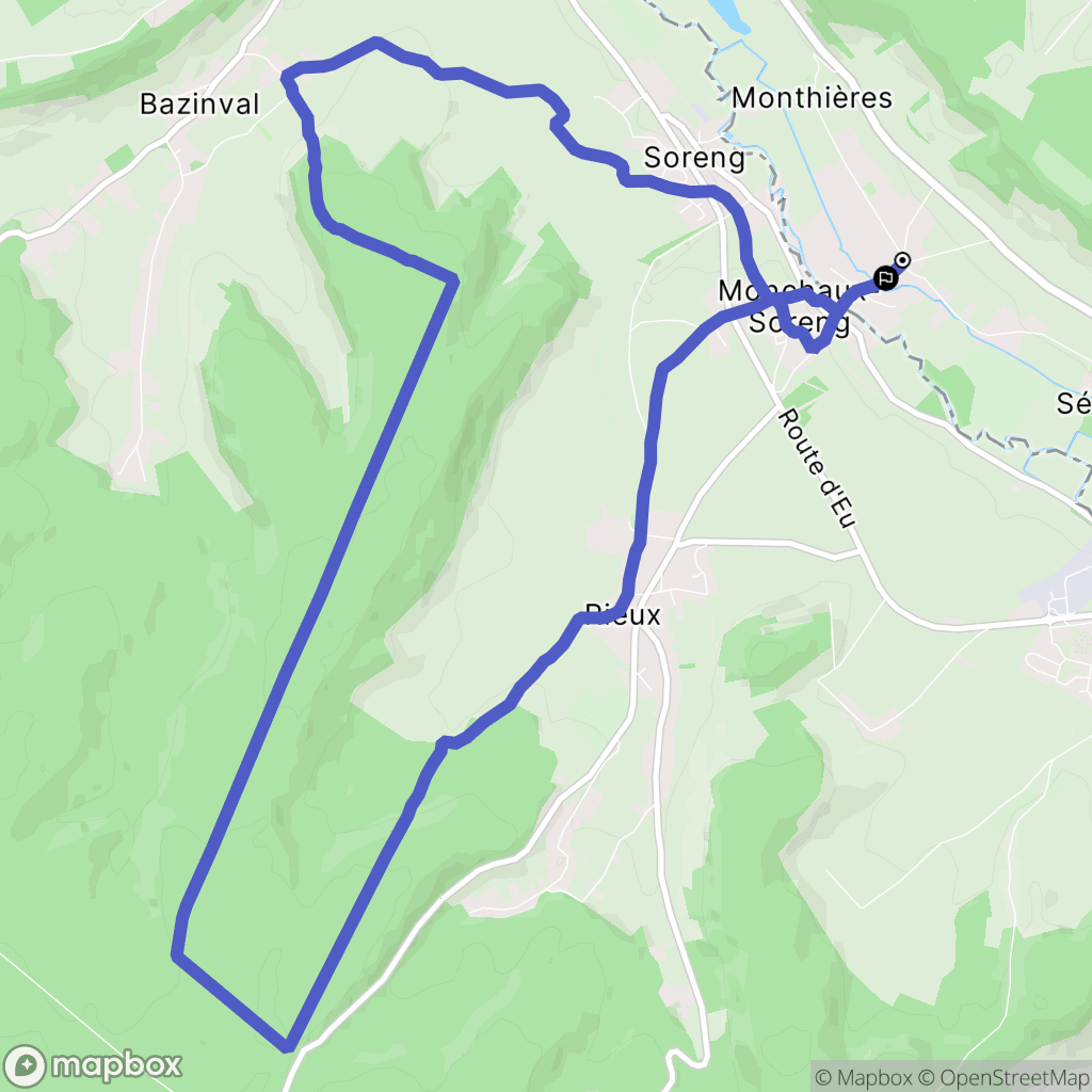 Bouttencourt : carte du parcours de randonnée - France