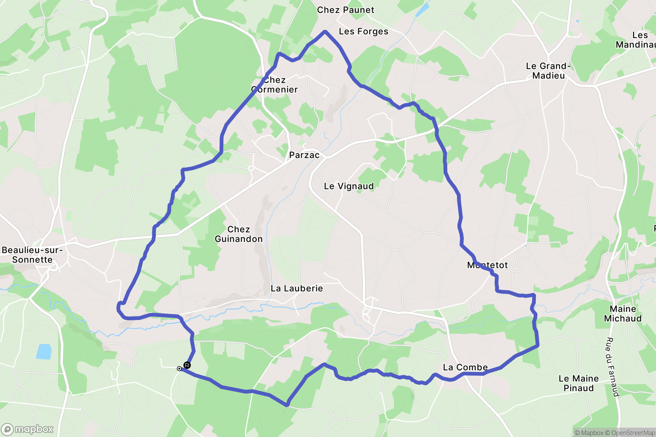 Cellefrouin : carte du parcours de randonnée - France