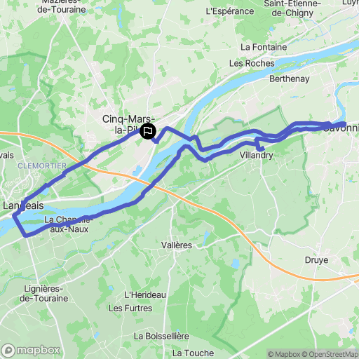 Cinq-Mars-la-Pile : carte du parcours de randonnée - France