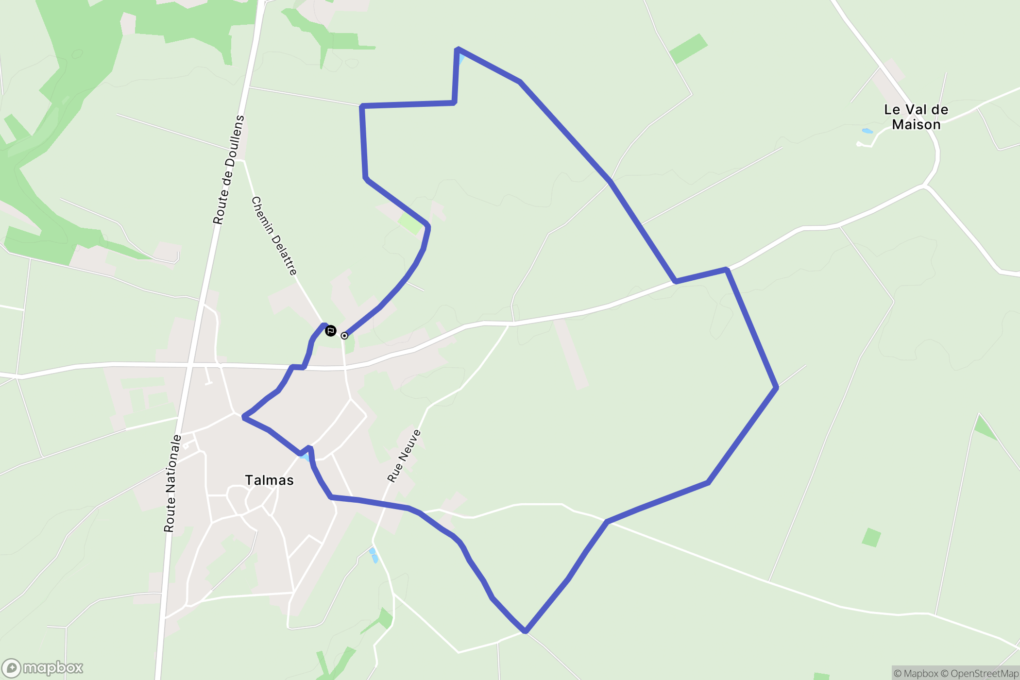 Talmas : carte du parcours de randonnée - France