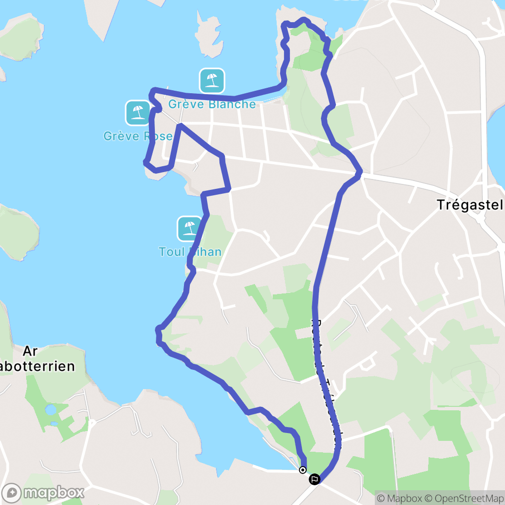Trégastel : carte du parcours de randonnée - France