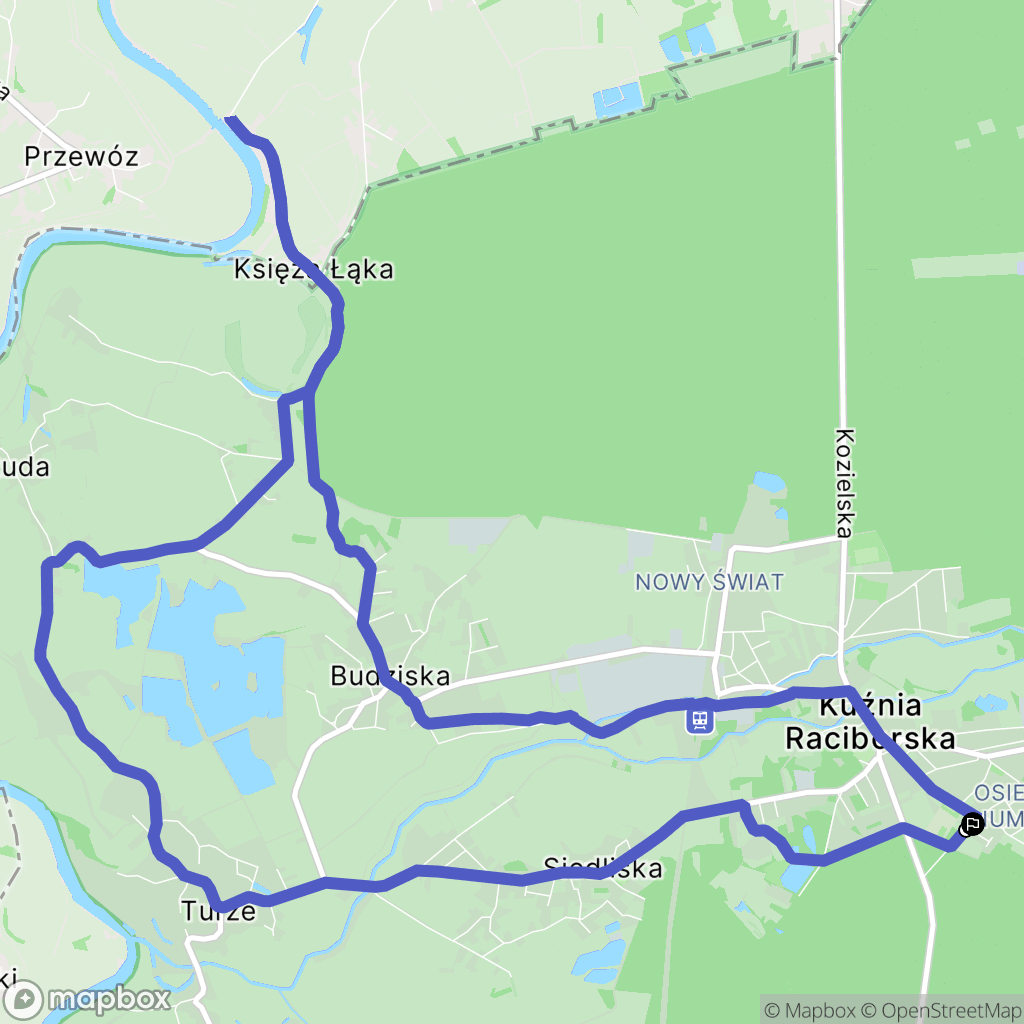 Kuźnia Raciborska: mapa trasy - Poland
