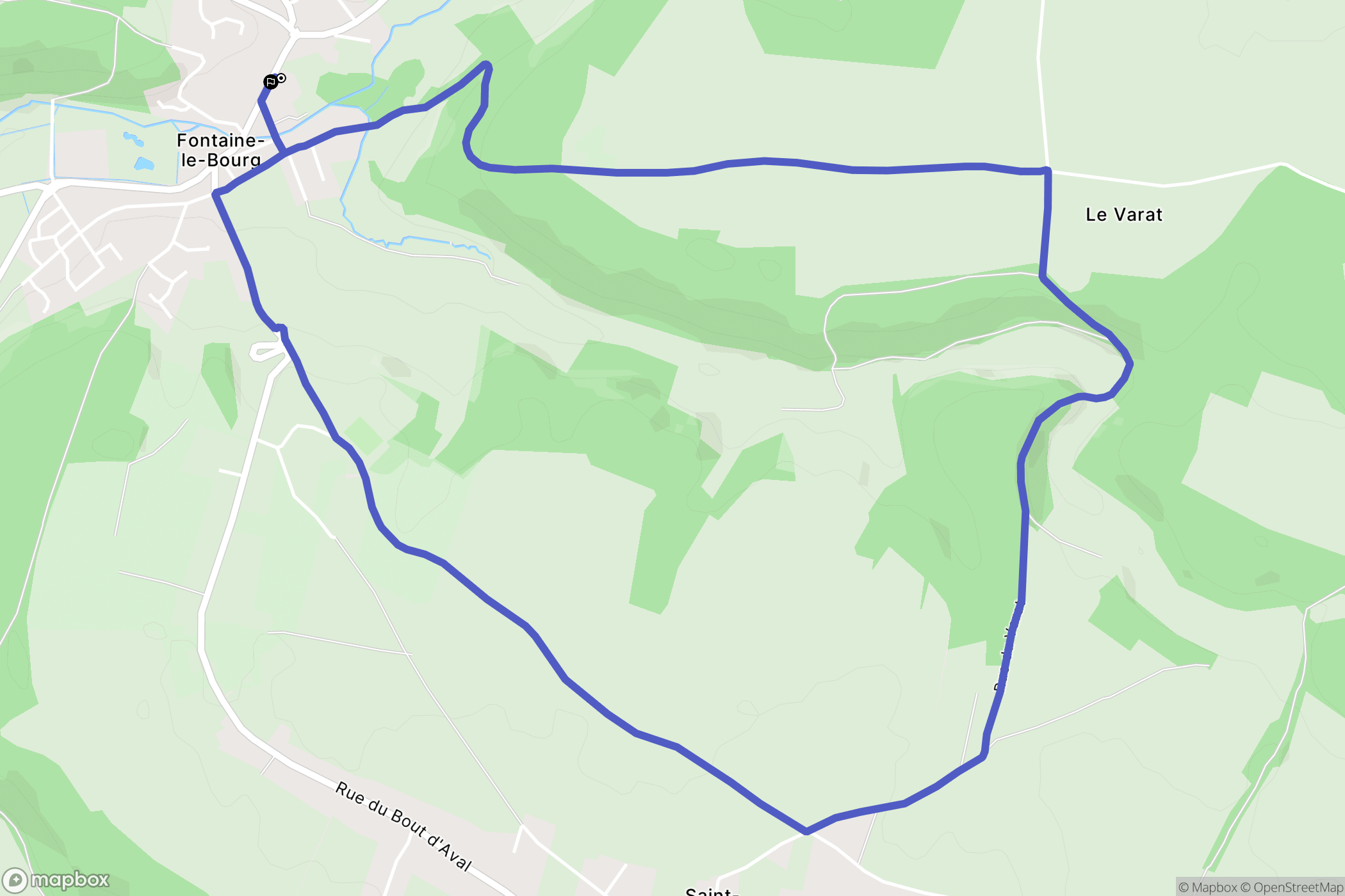 Fontaine-le-Bourg : carte du parcours de randonnée - France