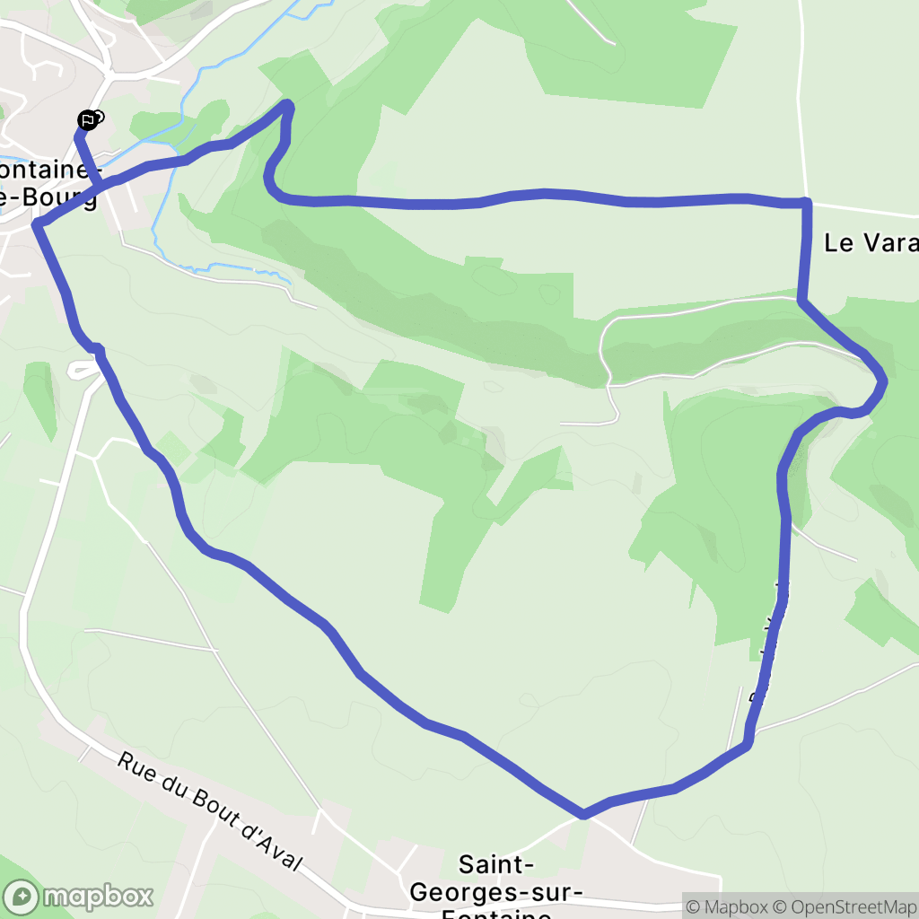 Fontaine-le-Bourg : carte du parcours de randonnée - France