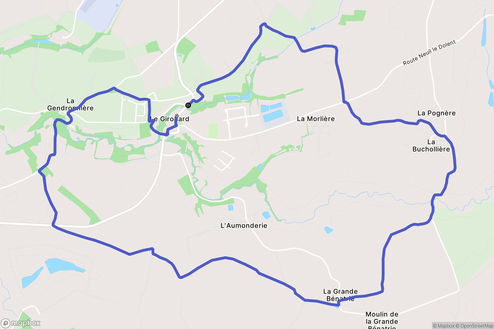 Le Girouard : carte du parcours de randonnée - France