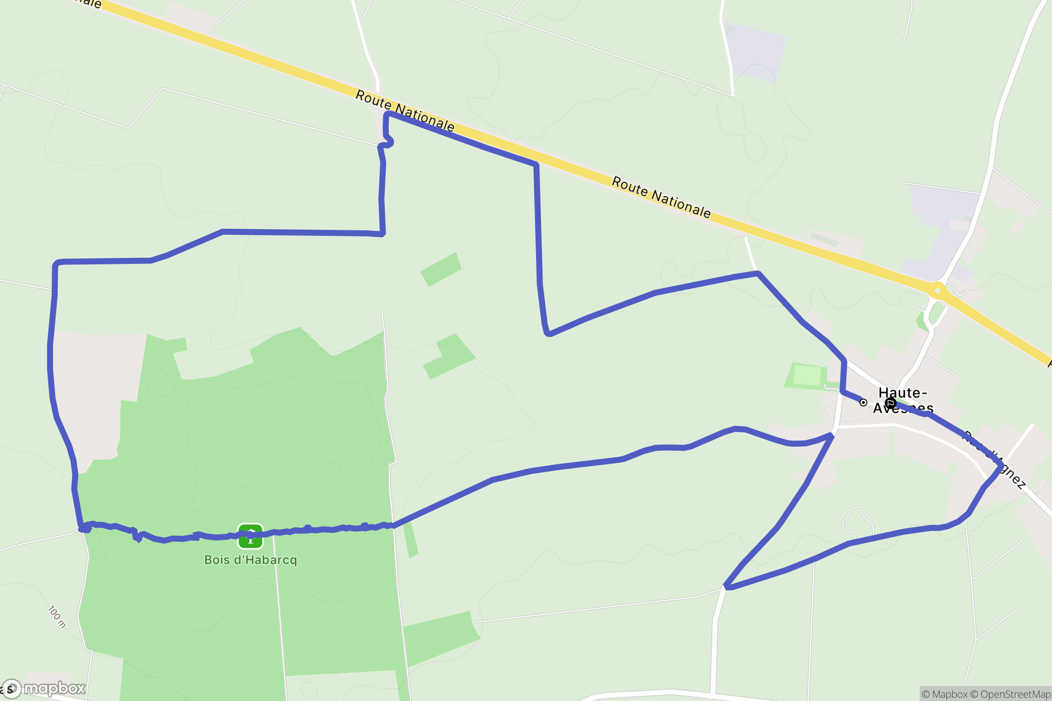 Haute-Avesnes : carte du parcours de randonnée - France