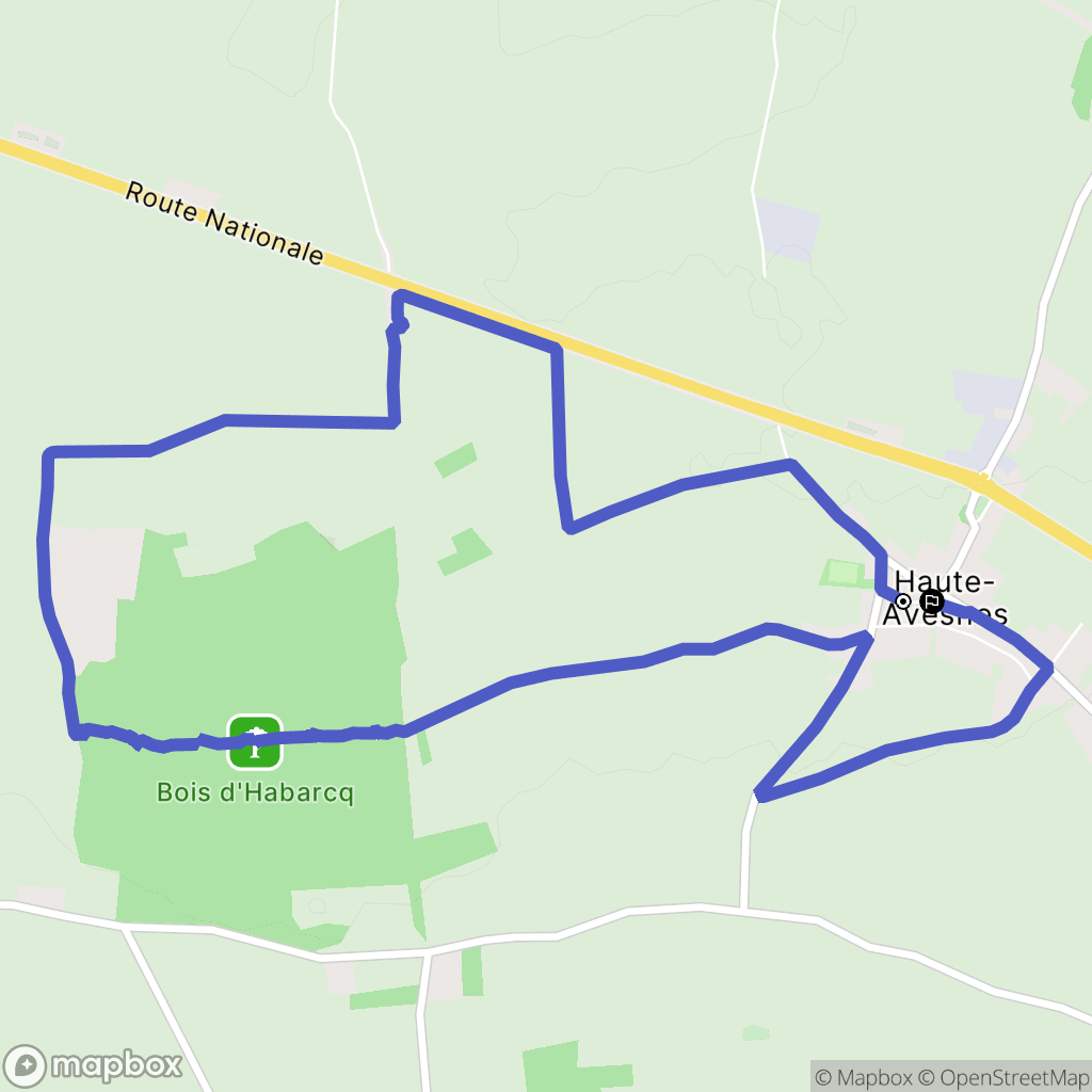 Haute-Avesnes : carte du parcours de randonnée - France