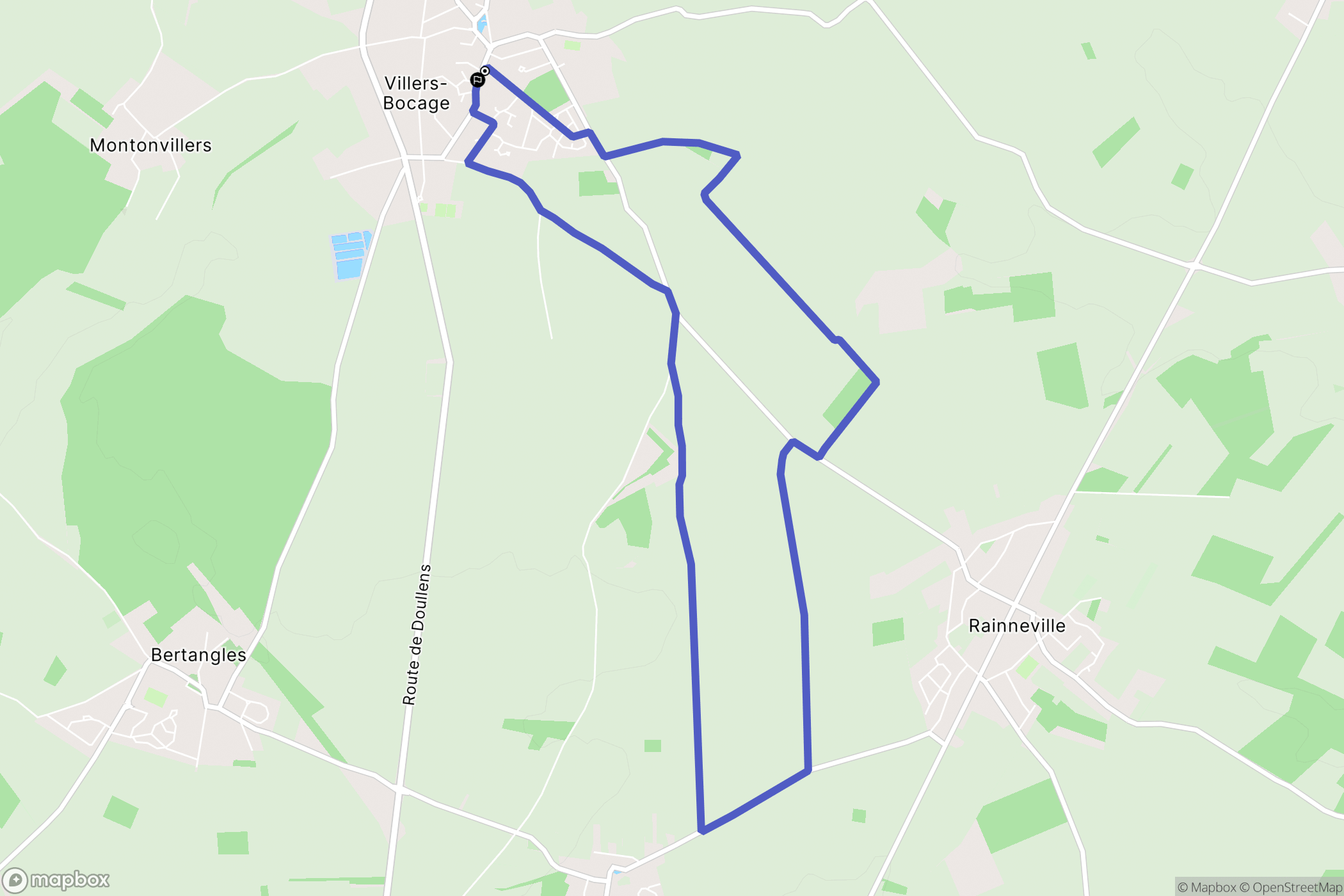 Villers-Bocage : carte du parcours de randonnée - France