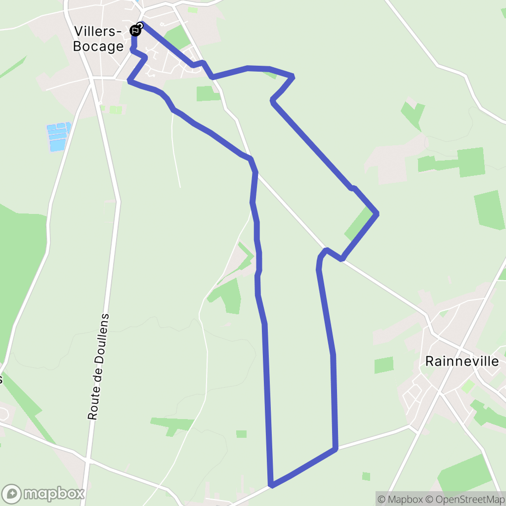 Villers-Bocage : carte du parcours de randonnée - France