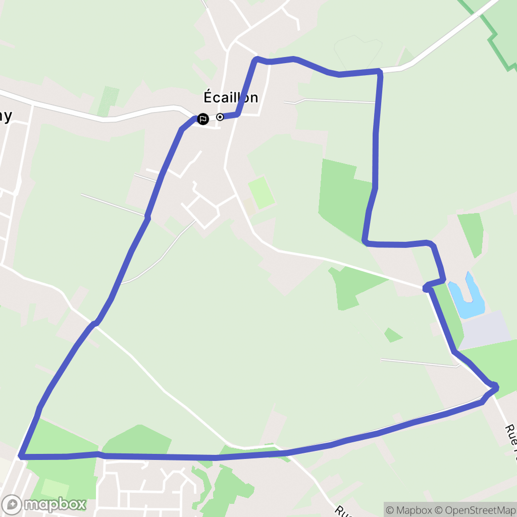 Écaillon : carte du parcours de randonnée - France