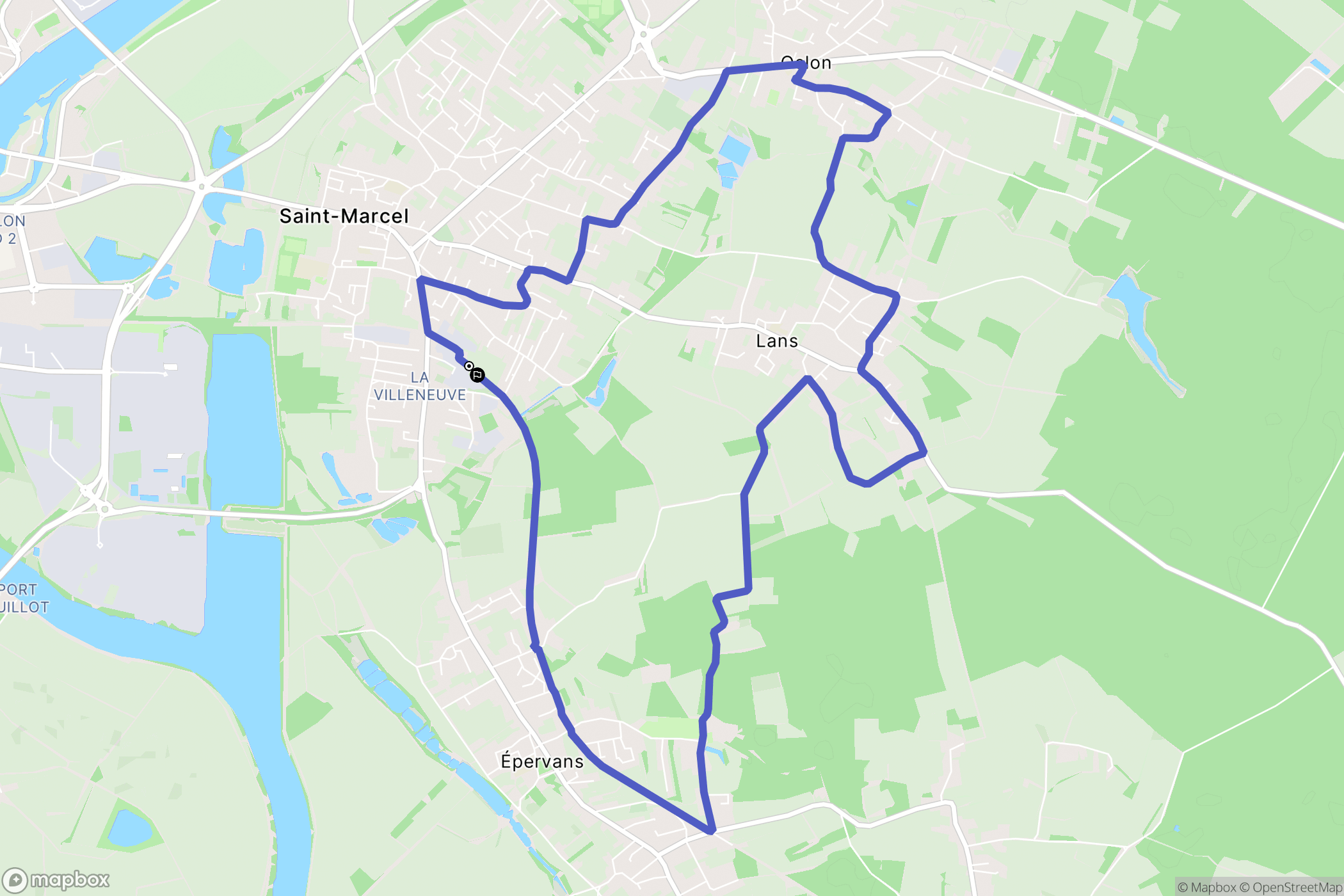 Saint-Marcel : carte du parcours de randonnée - France