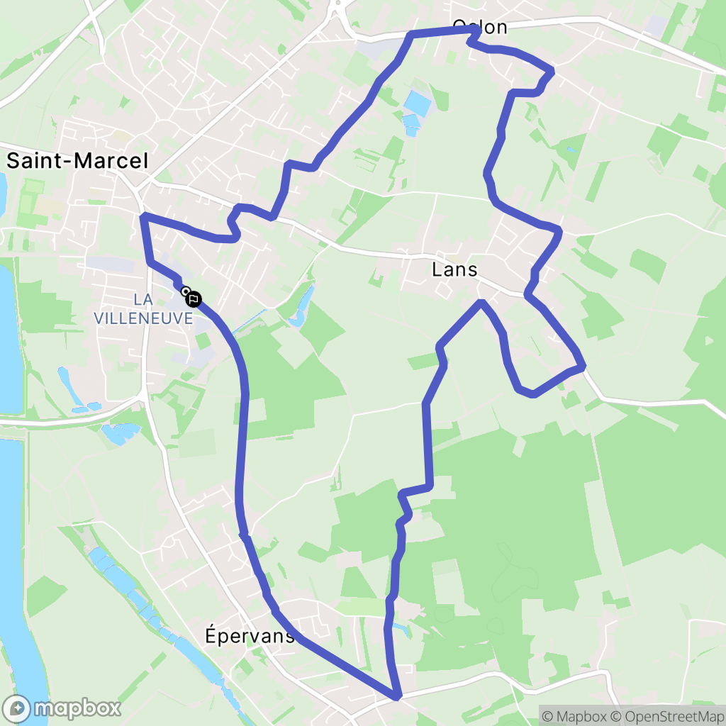 Saint-Marcel : carte du parcours de randonnée - France
