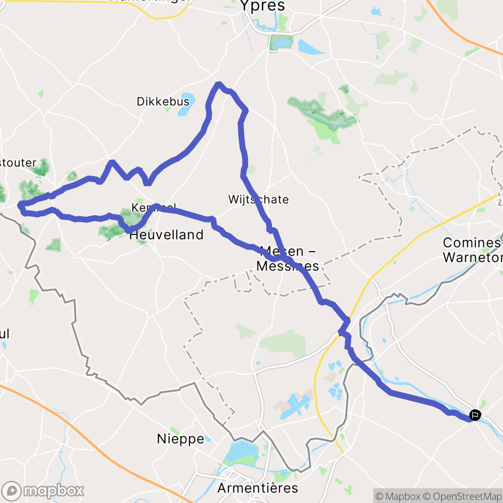 Quesnoy-sur-Deûle : carte du parcours de randonnée - France