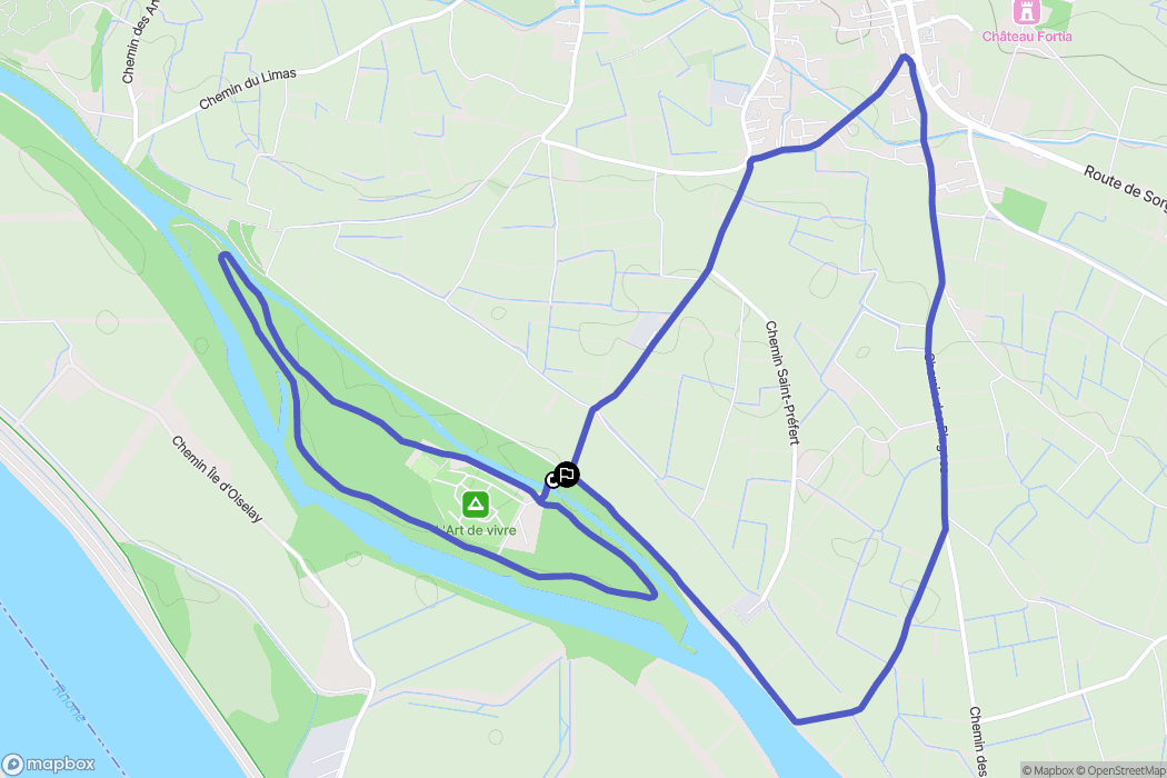 Châteauneuf-du-Pape : carte du parcours de randonnée - France