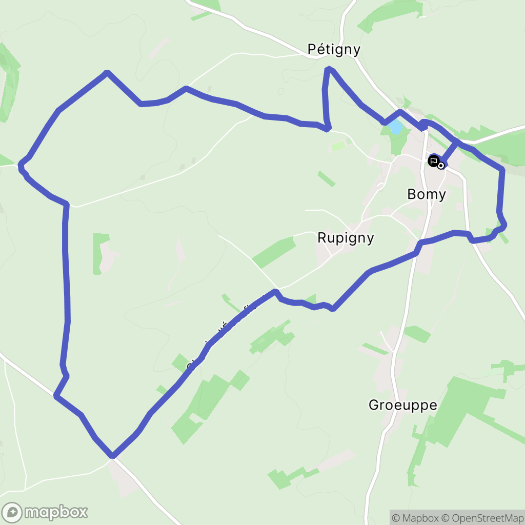 Bomy : carte du parcours de randonnée - France