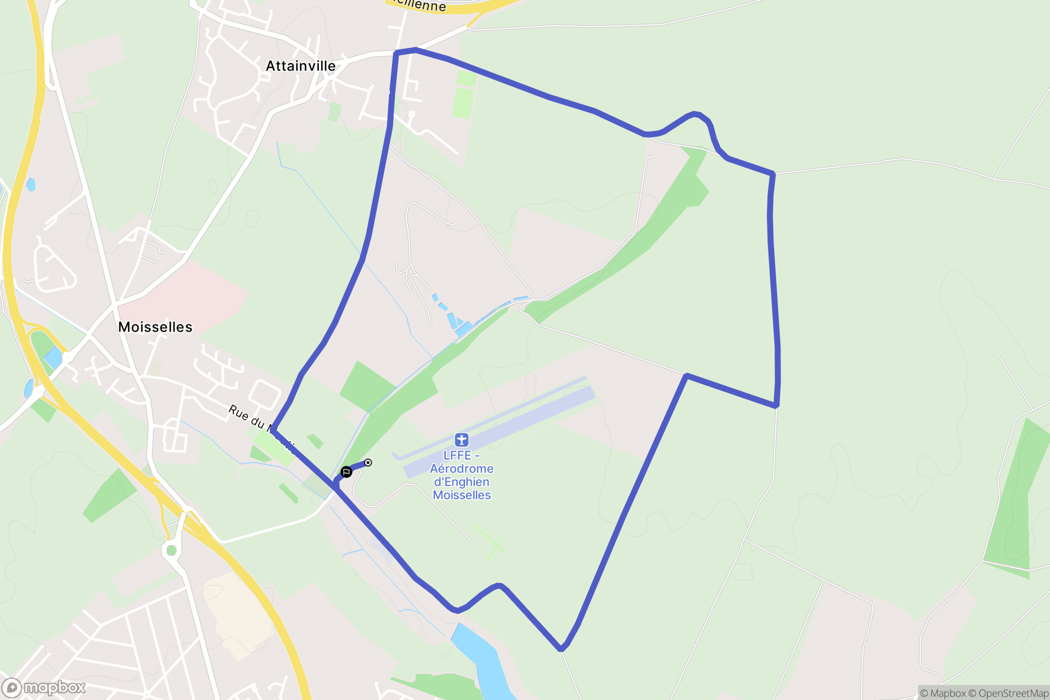 Moisselles : carte du parcours de randonnée - France