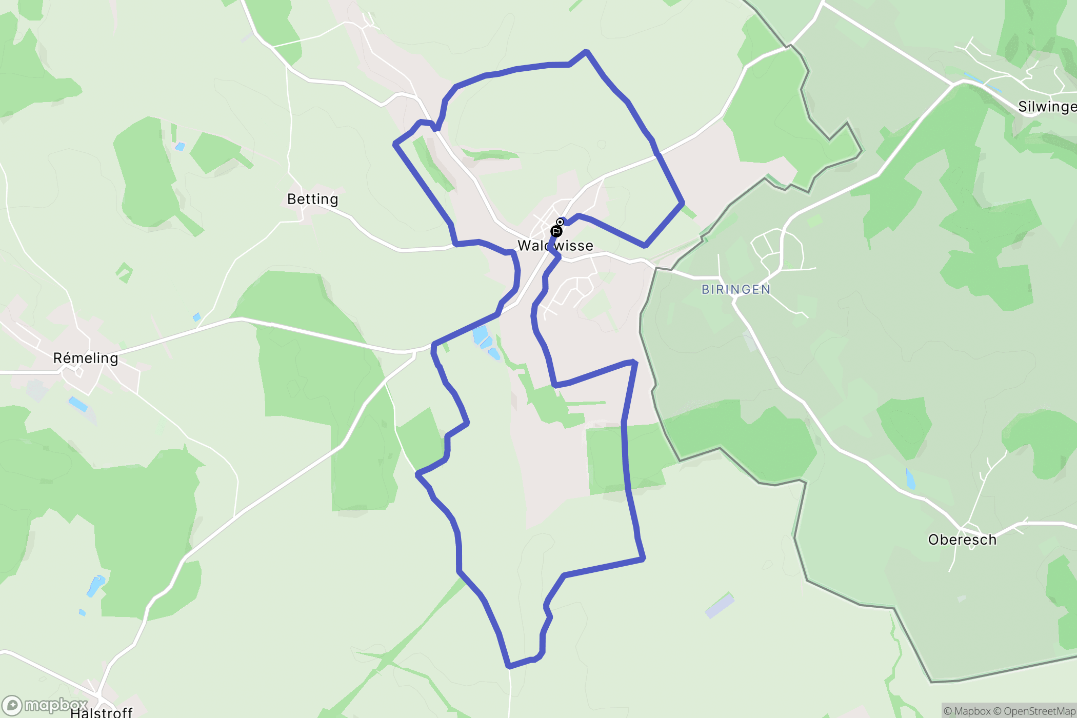 Waldwisse : carte du parcours de randonnée - France