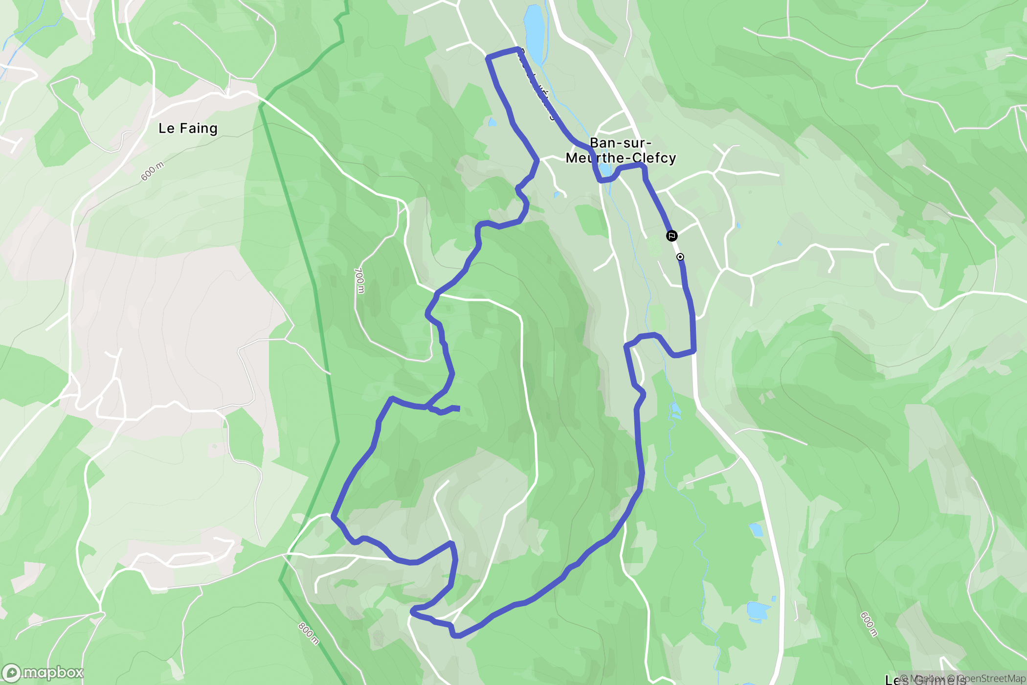 Ban-sur-Meurthe-Clefcy : carte du parcours de randonnée - France