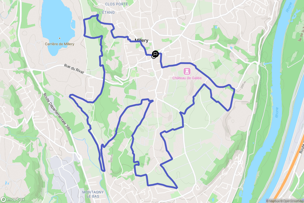 Millery : carte du parcours de randonnée - France