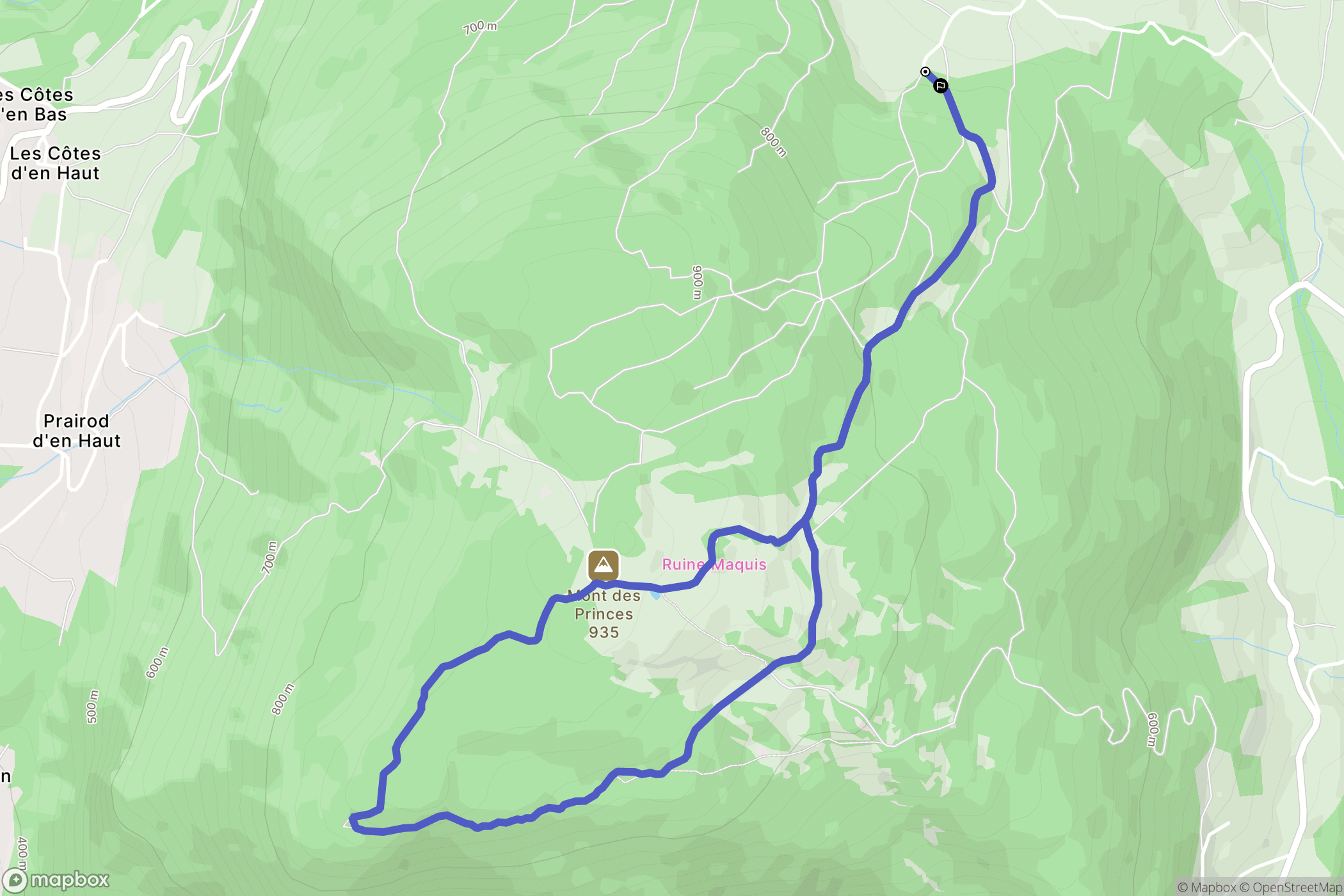 Droisy : carte du parcours de randonnée - France