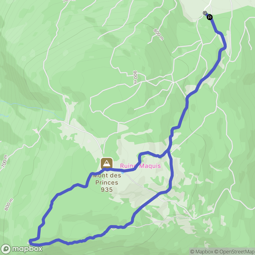Droisy : carte du parcours de randonnée - France