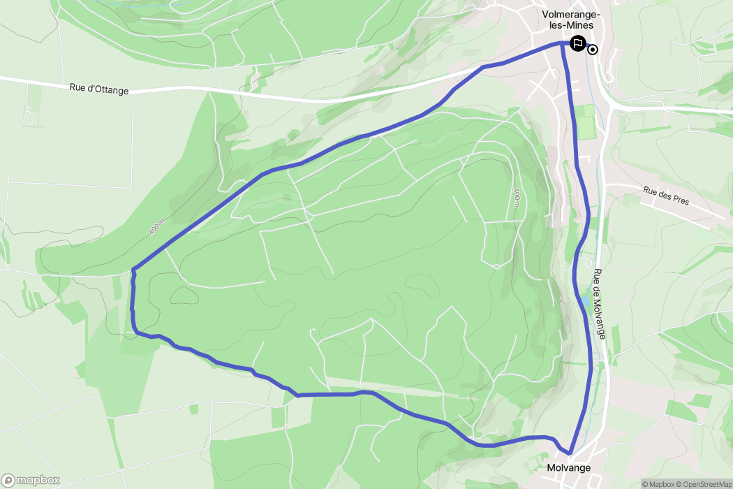 Volmerange-les-Mines : carte du parcours de randonnée - France