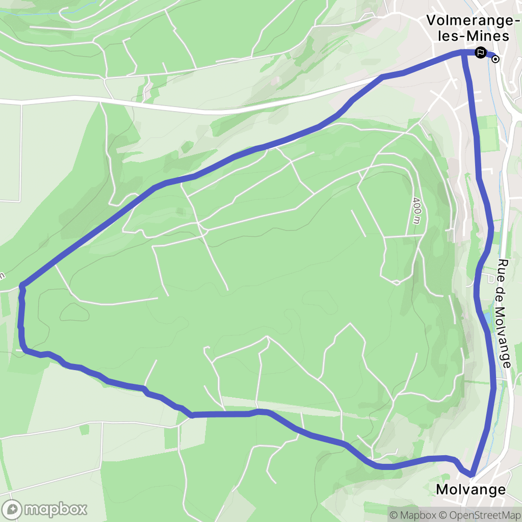 Volmerange-les-Mines : carte du parcours de randonnée - France