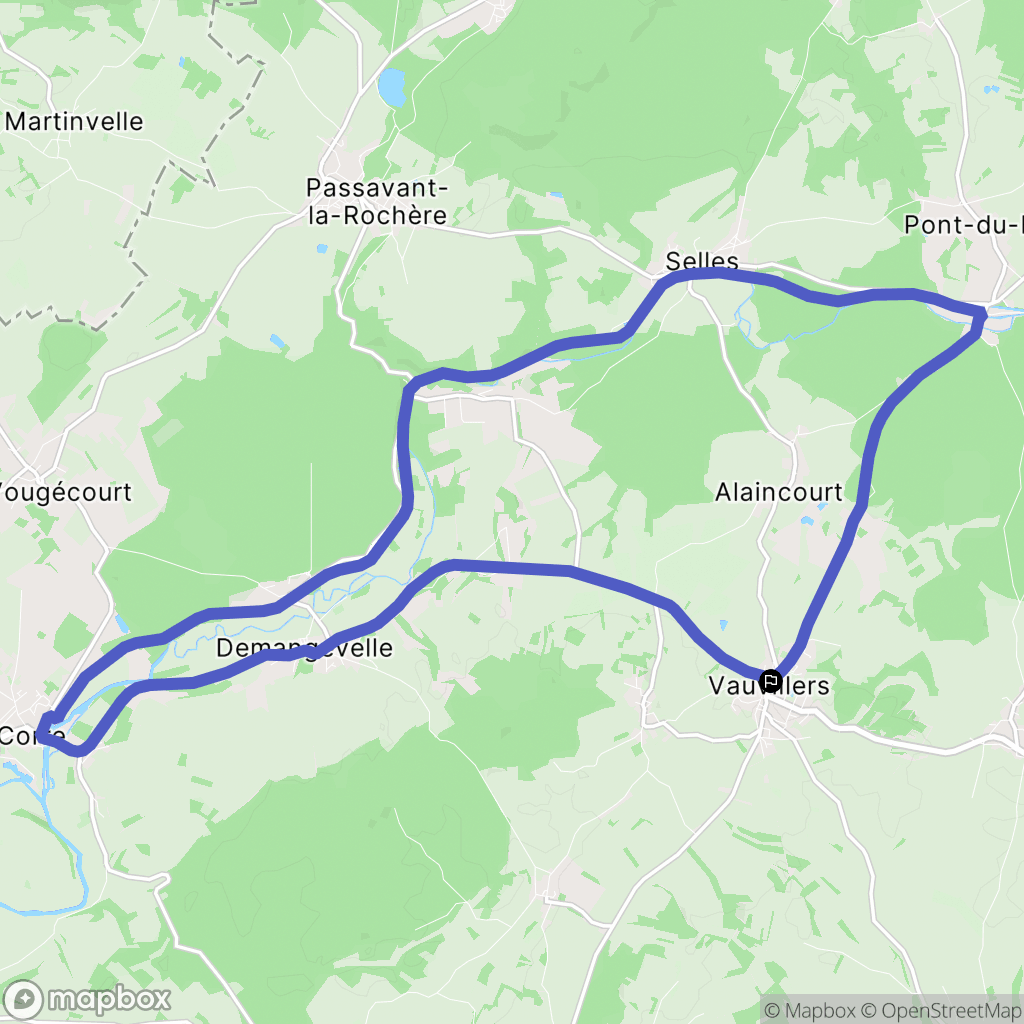 Vauvillers : carte du parcours de randonnée - France