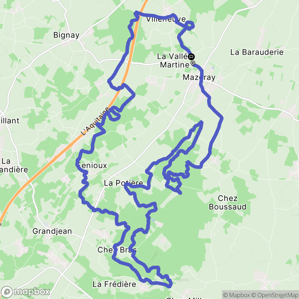 Mazeray : carte du parcours de randonnée - France
