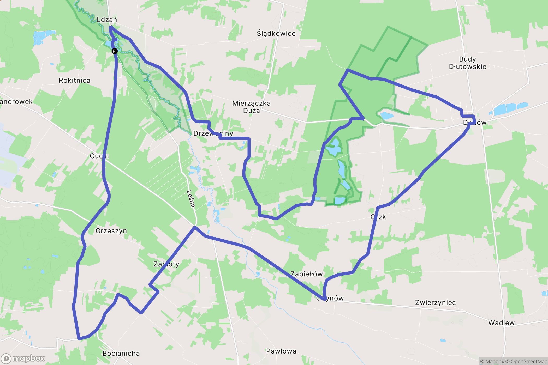 Rokitnica: mapa trasy - Poland